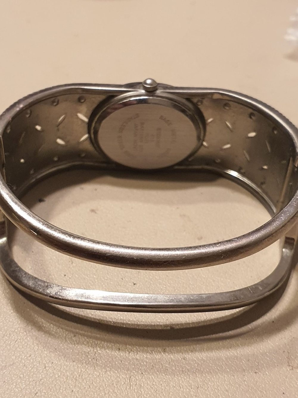 π¦10/$20π¦ Studio Time Silver Accented Stainless Steel Women's Closed Cuff Watch - Picture 3 of 4